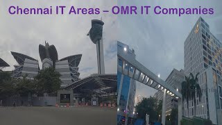 Chennai IT Area OMR Navalur  SIPCOT IT Park  Siruseri  Buildings  Hotels  IT Companies [upl. by Mall]