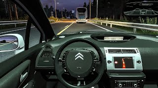 Citroen C4  Euro Truck Simulator 2  Night Drive Steering Wheel Gameplay [upl. by Tjaden]