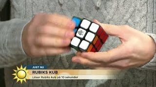 Han löser en Rubiks kub på 10 sekunder  Nyhetsmorgon TV4 [upl. by Bower52]