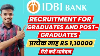 idbi bank specialist officer recruitment 2024  idbi bank recruitment apply online [upl. by Charpentier]