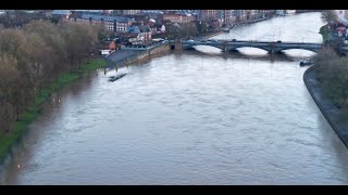 Drone footage shows River Trent flooding in Nottingham [upl. by Adamec69]