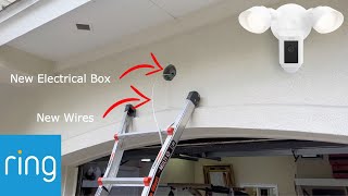 How to install a Ring Floodlight Cam no existing wiresdevice Part 1 [upl. by Gorman571]