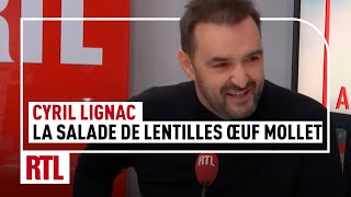 Cyril Lignac  la salade de lentilles avec un œuf mollet [upl. by Wilinski]