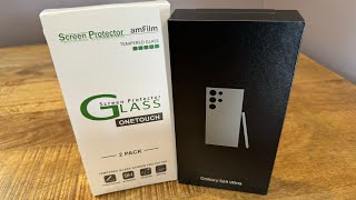 amFilm One Touch Tempered Glass Screen Protector for the Samsung Galaxy S24 Ultra Install and Review [upl. by Fields]