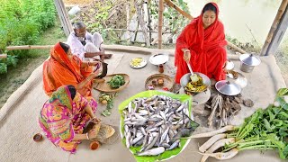 গ্রামের মাটির চুলায় পাঁচমিশালি ছোটমাছ রান্না সাথে মুলোশাকের রেসিপিদাদুর ফেভারিট রান্নাfish curry [upl. by Doane104]