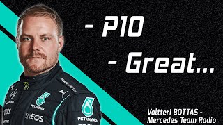 Bottas FULL Team Radio After Red Flag in Q3 and Finishing P10  Azerbaijan GP  F1 2021 [upl. by Vaios8]