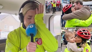 Mollie King breaks down in tears as she finishes 500km charity bike ride in memory of late father [upl. by Tamarra838]