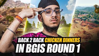 BGIS Round 1 Domination🔥  Back 2 Back Chicken Dinners  All 3 Matches POV😈  BGMI [upl. by Minni]