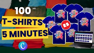 Design TShirt Series With Canva and ChatGPT  100 TShirts in 5 Minutes [upl. by Nannerb826]