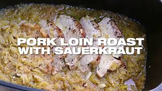 German Pork Loin Roast with Sauerkraut Recipe [upl. by Anerb]