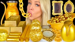 ASMR EDIBLE GOLD BARS HONEY STICKS EDIBLE GOLD PAINT VINTAGE MIRROR CAKESICLES JELLY MUKBANG 먹방 [upl. by Liva]