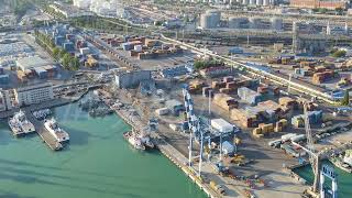 Novorossiysk Russia Port of Novorossiysk Tsemesskaya Bay in the Black Sea Aerial View [upl. by Analahs268]