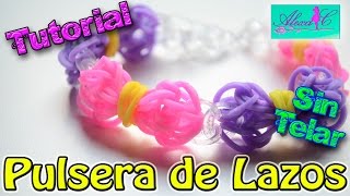 ♥ Tutorial Pulsera de Lazos de gomitas sin telar ♥ [upl. by Rempe850]