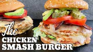 Chicken Smash Burger Recipe on the Griddle [upl. by Neisa]