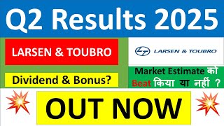 LampT Q2 results 2025  Larsen and Toubro results today  LampT Share News  LT Share Dividend news [upl. by Sholley]