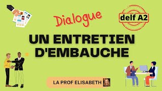 Un entretien dembauche en français Dialogues pour le DELF A2 FLE [upl. by Anilam]