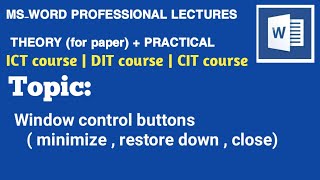 window control buttons in msword [upl. by Waldner]
