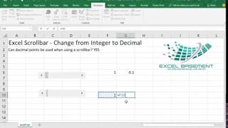 Excel Scrollbar  Change from Integer to Decimal [upl. by Essilevi172]