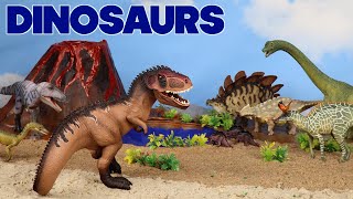 Meet the Dinosaurs  Epic Dino Diorama with an Erupting Volcano [upl. by Jemy]