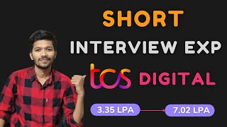 In Short TCS digital interview experience TCS Digital interview experience for freshers [upl. by Hakeem]