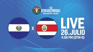 LIVE  El Salvador v Costa Rica  CENTROBASKET FEMENINO U15  GROUP PHASE [upl. by Jemimah]