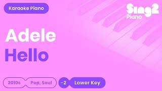 Adele  Hello Lower Key Karaoke Piano [upl. by Mak]