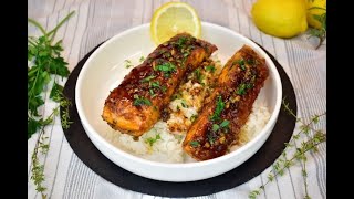 Honey Garlic Glazed Salmon Recipe [upl. by Budde818]