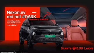 Tata Nexon EV Updated  Red Dark Edition  Panoramic Sunroof Bigger Battery  Variants Wise Price [upl. by Pass]