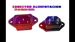 Conector de alimentacion C14 AC macho Negro distribuido por CABLEPELADO ® [upl. by Aratihc]