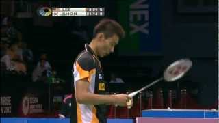 F  MS  Lee Chong Wei vs Shon Wan Ho  2012 YonexSunrise India Open [upl. by Nnyltak]