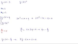 Determinare lequazione della retta parallela alla retta y2x5 e tangente alla parabola y3x² [upl. by Ailhat]