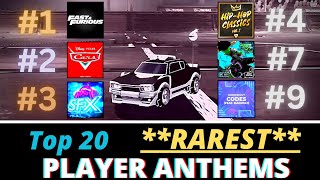 Top 20 RAREST Player Anthems in Rocket League 2024 [upl. by Asiuol588]