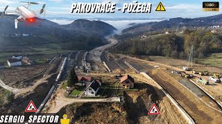 Izgradnja autoputa E 763 deonica Pakovraće  Požega tunel Laz i Munjino brdo dron snimak drone [upl. by Llehsam]