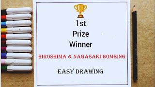 Hiroshima Nagasaki day poster  Hiroshima Nagasaki day drawing  Hiroshima day poster drawing [upl. by Reckford]