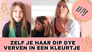 DIY  ZELF DIP DYE JE HAAR VERVEN met een KLEURTJE en Crèpepapier  Tutorial  Kellycaresse [upl. by Goldberg]