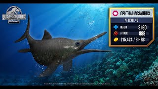 Jurassic World The Game  Aquatic Battles 593 to 596  quotOPHTHALMOSAURUSquot Level 10 First 4 Battles [upl. by Dnarb149]