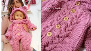 tutina baby bear \ lavoro a maglia per neonati \parte2 [upl. by Lina]