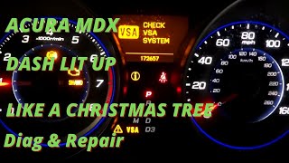 ACURA MDX CHECK ENGINE LIGHT ON VSA LIGHT ON ABS LIGHT ON  DASHBOARD LIT UP LIKE A CHRISTMAS TREE [upl. by Quar]