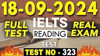 IELTS Reading Test 2024 with Answers  18092024  Test No  323 [upl. by Laux605]