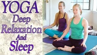 Beginners Yoga For Deep Relaxation Sleep Insomnia Anxiety amp Stress Relief [upl. by Yalonda]