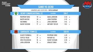 Derbyshire County CL  Div 2  Sponsored By Aston Lark  Sandiacre Town v Derby Congregational CC [upl. by Eglanteen948]