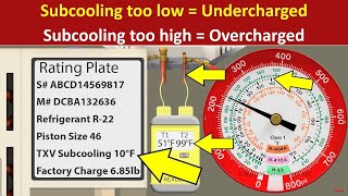 R22 Subcooling Examples Check The Charge with 4 Different Scenarios [upl. by Coltin]