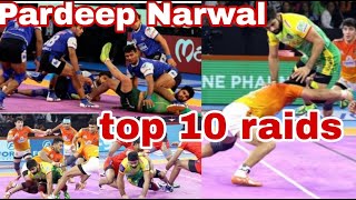 Pardeep Narwal top 10 raids Pardeep Narwal dubki videos Pardeep Narwal 8 points raid Kabaddi [upl. by Pfeffer]