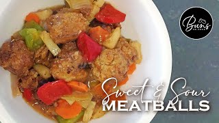 Easy Sweet and sour meatballs 🤤 [upl. by Elleved]