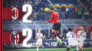 LoftusCheek brace not enough  AC Milan 22 Bologna  Highlights Serie A [upl. by Naimerej]