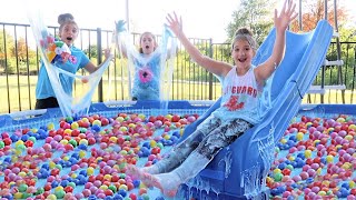 600 GALLONS OF BALL PIT SLIME IN A POOL Elmers What If Mystery Box Challenge [upl. by Wadsworth985]