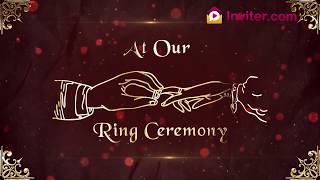 Animated Engagement Invitation Video for Whatsapp  Ring Ceremony Invitation Video  Invitercom [upl. by Ahtelahs]