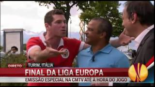 Adepto possuído do Benfica interrompe emissão da CMtv e deixa uma mensagem ao pai de Rodrigo [upl. by Mahon575]