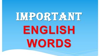 Daily Use English Words । Most Important English Words Meaning In Hindi । English Vocabulary [upl. by Tri]