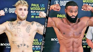 JAKE PAUL VS TYRON WOODLEY FULL WEIGH IN  BOTH RIPPED AND READY TO GO AHEAD OF FIGHT [upl. by Meisel]